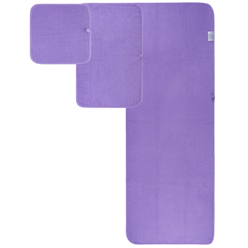 POLYTE Oversize  60 x 30 in.  Quick Dry Lint Free Microfiber Bath Towel Set  6 Piece (Purple  Waffle Weave) - Image 2