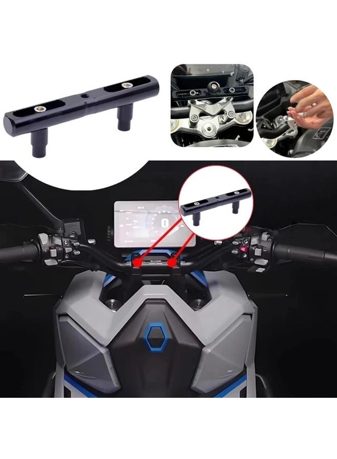 Black Motorcycle Handlebar Extension Pole Anti Shake Stability Tool Free Installation - Image 1