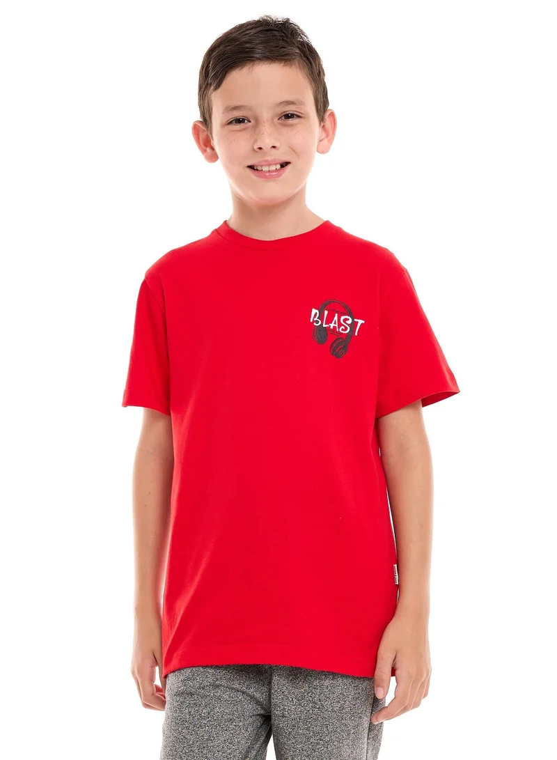 Victor And Jane  Boys 2-Piece Set: T-Shirt & short Red & Black for Men | Best Price UAE
