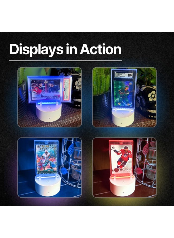 null - Light Up Sports Card Display Stand with LED Base for Graded Slabs, One-Touches, Top Loaders - PSA, BGS, SGC, TCG - Color-Changing Remote - Gift for Collectors - Image 1