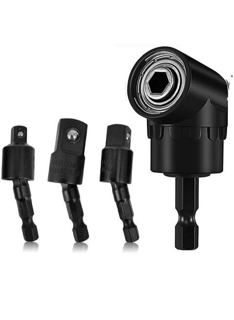 Power Drill Sockets Adapter Impact Driver Adapter 360 Degrees Rotatable Hex Shank Impact Driver Socket Adapter Socket to Drill Adapter 1/4" 3/8" 1/2" Impact Driver Adapter 3 Piece