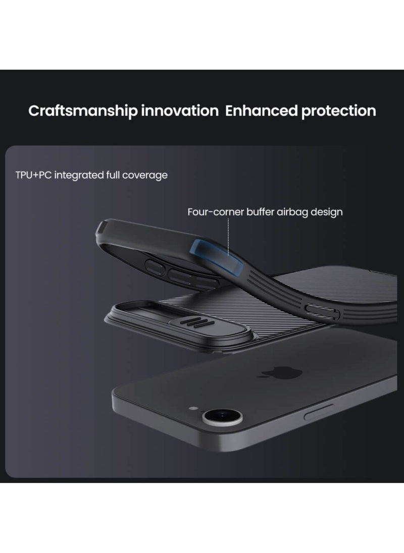 Case for iPhone 16E Nillkin Camshield Pro Cover with Slide Camera Lens Protection PC Back & TPU Bumper Frame Protection Anti Fingerprint Soft Delicate Touch Case