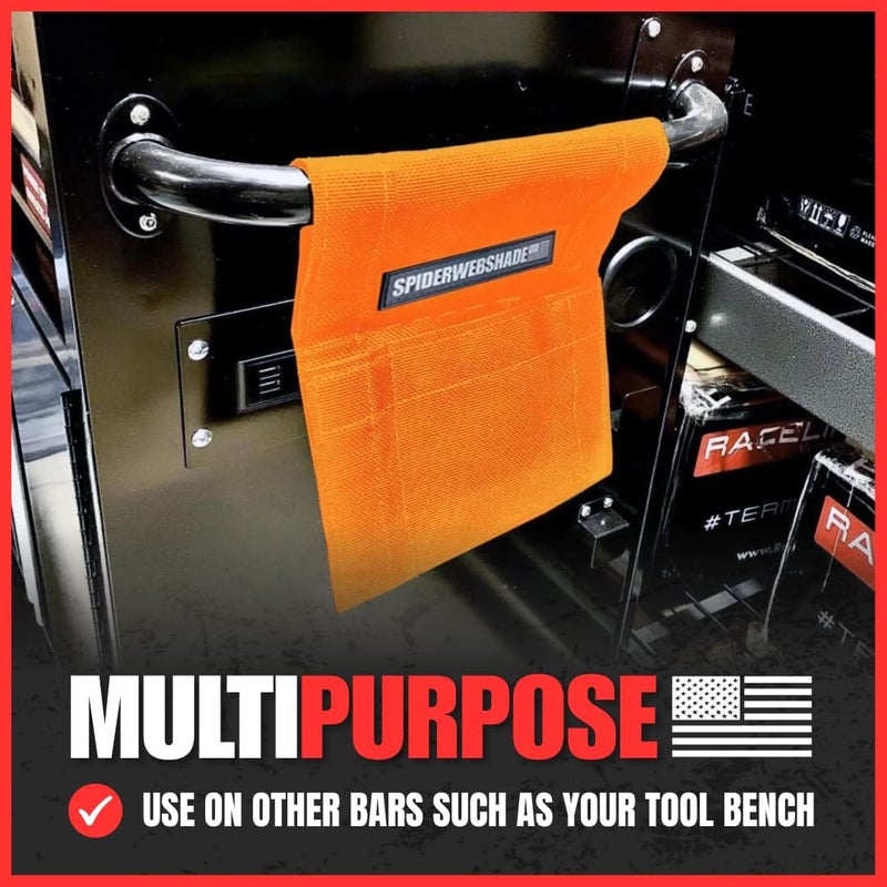 SPIDERWEBSHADE Jeep CJ - JL Wrangler Mesh GrabBag Passenger Accessory Storage Pouch Organizer - Orange - Image 4