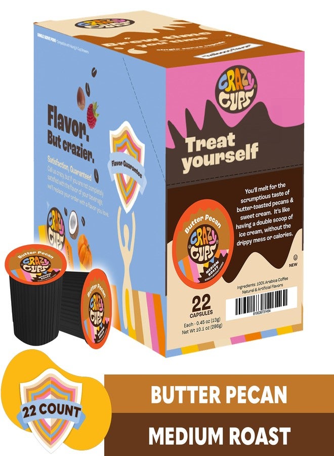 Crazy Cups Flavored Coffee for Keurig K-Cup Machines, Butter Pecan Swirl, Hot or Iced Coffee, 22 Single Serve, Recyclable Pods(Pack of 1) - Image 3