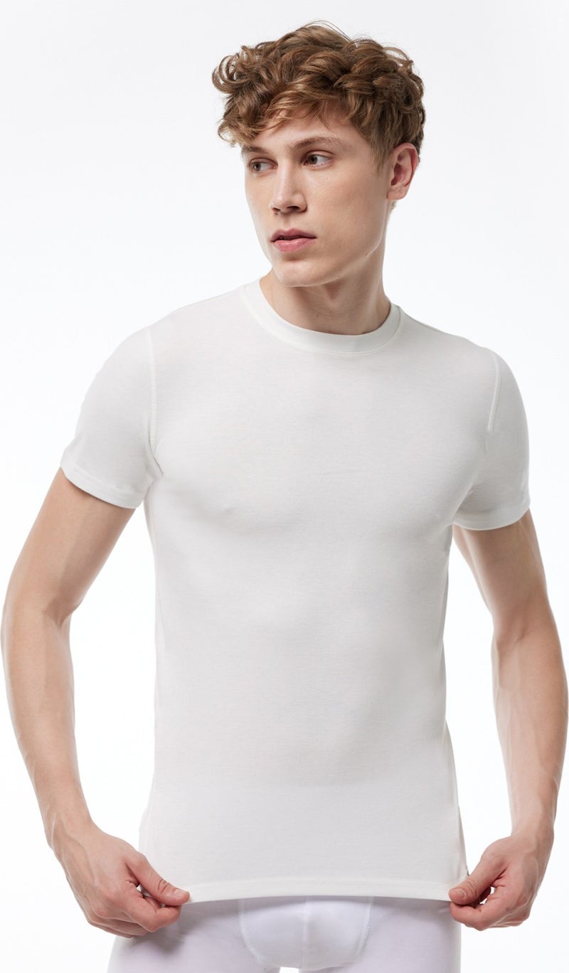 Malabadi Men's Thermal Underwear Round Neck Short Sleeve Top 606  - Image 1