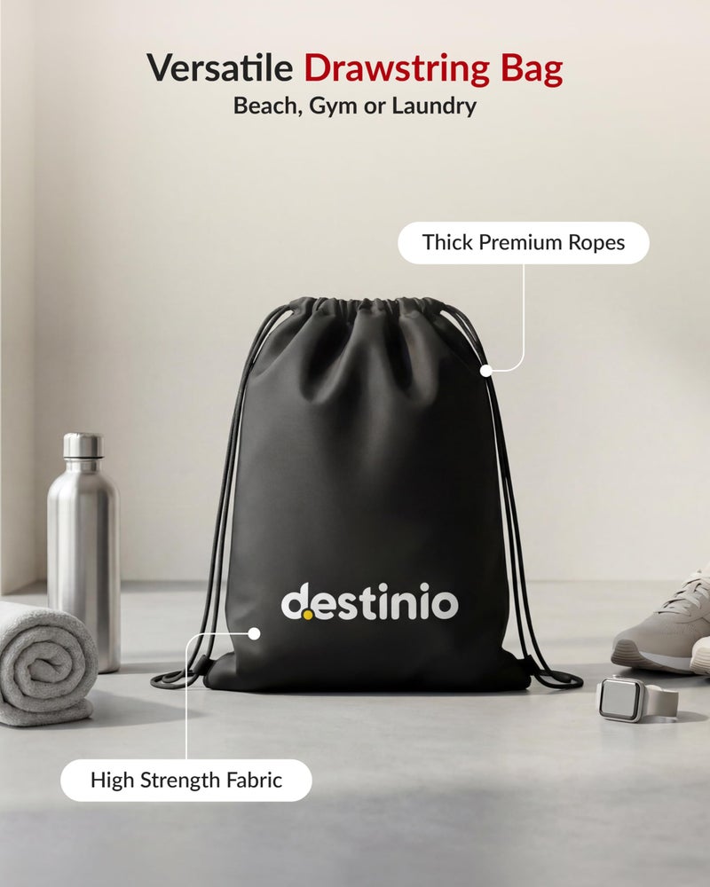Destinio Packing Cubes for Travel, 6 in 1 Water Resistant Travel Organizer Pouch Set (4 Cubes+ Drawstring Bag+ Cosmetic Pouch), Luggage Suitcase Wardrobe Organiser Bags for Clothes Shoes (Green) - Image 5