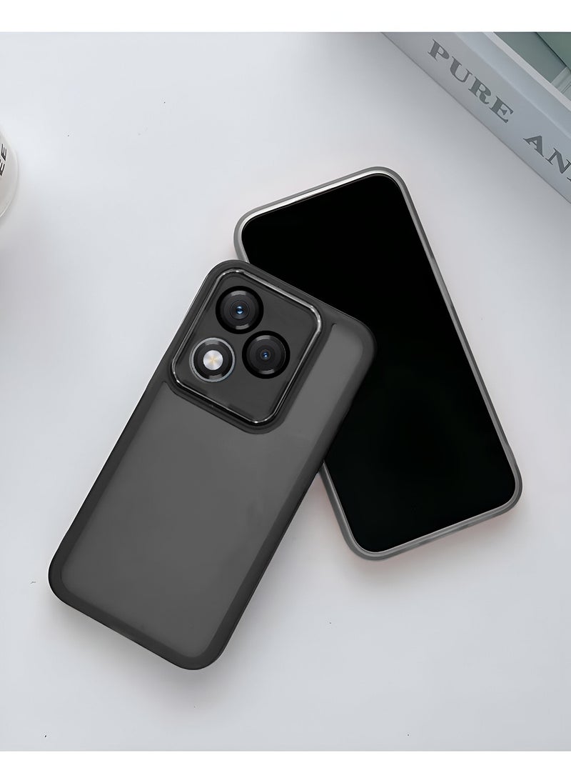 Wtech Honor 400 Lite 5G 2025 Soft Transparent TPU Camera Protection Silicone Ultra Thin Phone Stylish Electroplated Camera Border Back Case Cover - Black  - Image 2