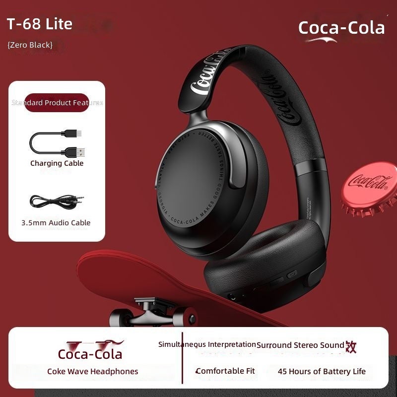 Coca-Cola T-68 Bluetooth Headset with ANC Active Noise Cancellation - Ideal Gift for Students - Image 1