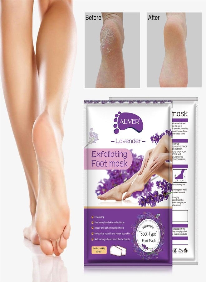 WEIDA SIGN Foot Peel Mask 2 Pack,Peeling Away Calluses and Dead Skin Cells, Natural Exfoliator for Dry Dead Skin, Callus, Repair Rough Heels for Men Women (Lavender) - Image 2