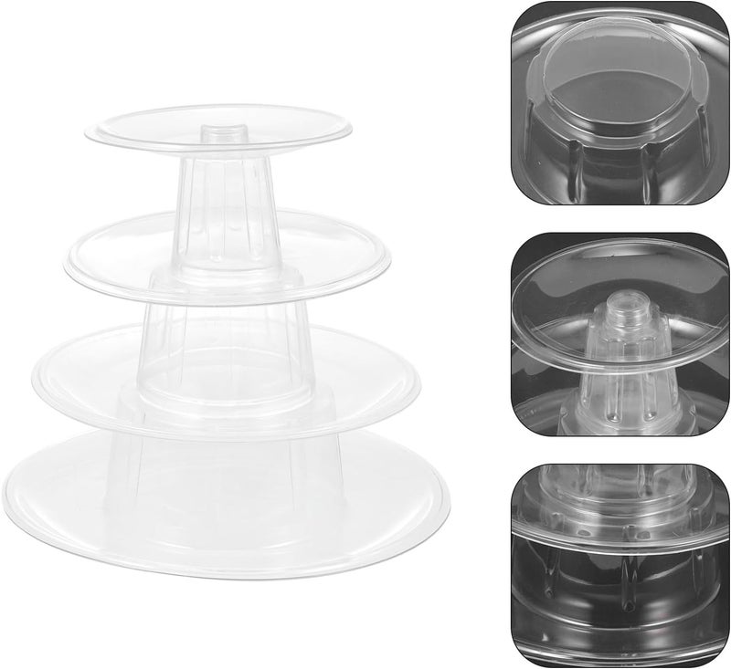 Transparent Macaron Tower Display Rack for Party Desserts Multi-layer Cupcake and Cake Stand Sturdy Plastic Dessert Rack for Wedding and Ornament Display - Image 2