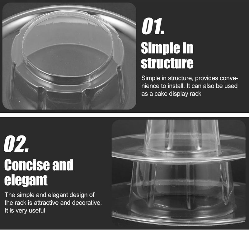Transparent Macaron Tower Display Rack for Party Desserts Multi-layer Cupcake and Cake Stand Sturdy Plastic Dessert Rack for Wedding and Ornament Display - Image 5