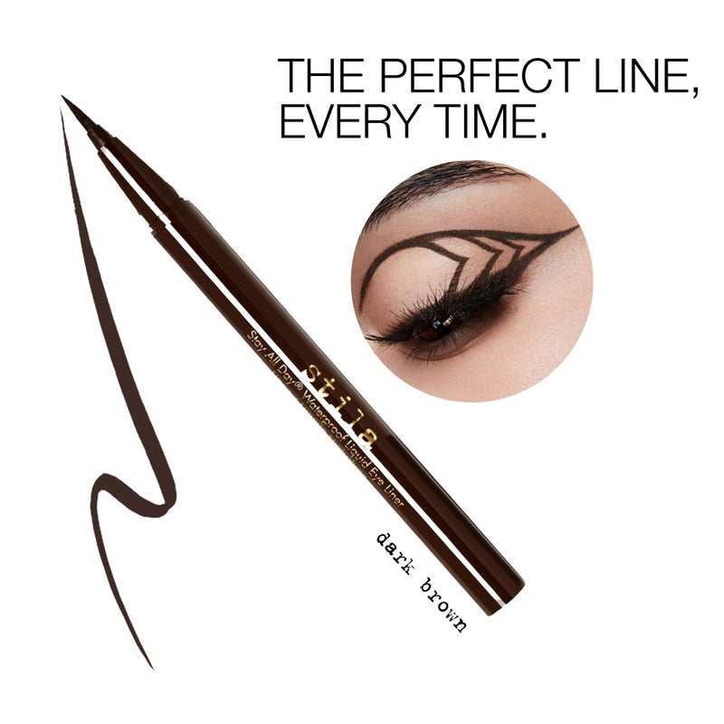 Stila Stay All Day Waterproof Liquid Eye Liner, Dark Brown, 1 Count (Pack of 1) - Image 2