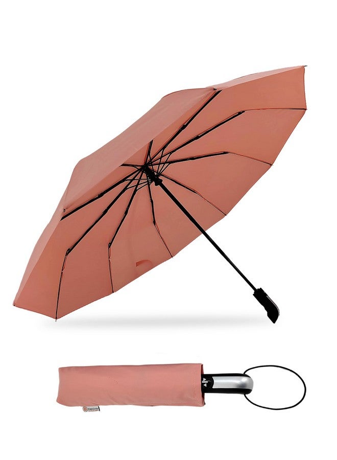Destinio Umbrella for Men - Automatic Large Size Foldable Umbrella with Travel Cover for Man and women - 3 fold Windproof umbrella (23 Inch (Large folding), Pink (Auto open close)) - Image 1
