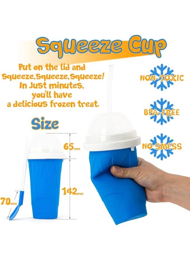 Slushie Maker Cup Squeeze Slushy - Magic Quick Frozen Smoothies Cups-Double Layer Silica frappes Cup - Image 2