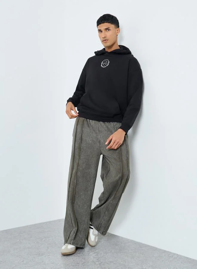 Styli Styli Men Oversized Heavy Fleece Hoodie with HD Print