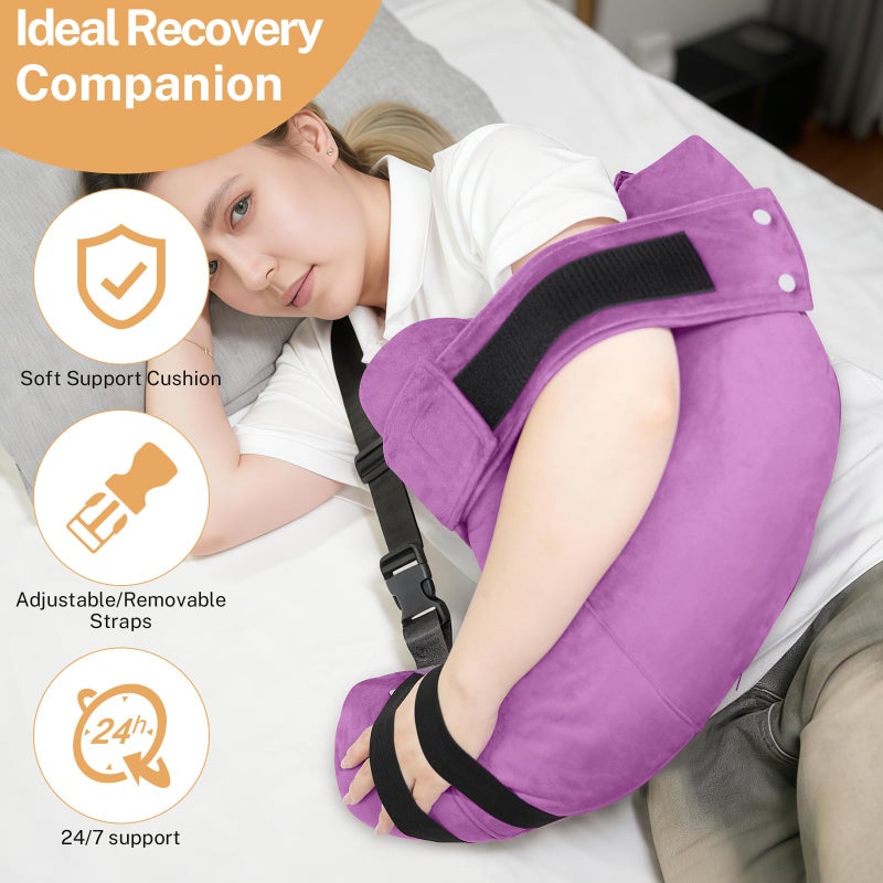 KUAZIDAR Shoulder Pillow Rotator Cuff Pillow - Arm Sling Side Sleeper Pillows for Adults, Post Shoulder Surgery Rotator Cuff Brace, Neck, Shoulder Pain, Post surgery gifts for women and men (Purple, Large) - Image 2