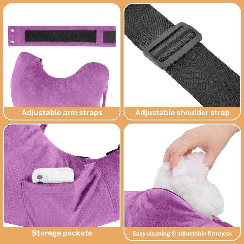 KUAZIDAR Shoulder Pillow Rotator Cuff Pillow - Arm Sling Side Sleeper Pillows for Adults, Post Shoulder Surgery Rotator Cuff Brace, Neck, Shoulder Pain, Post surgery gifts for women and men (Purple, Large) - Image 5