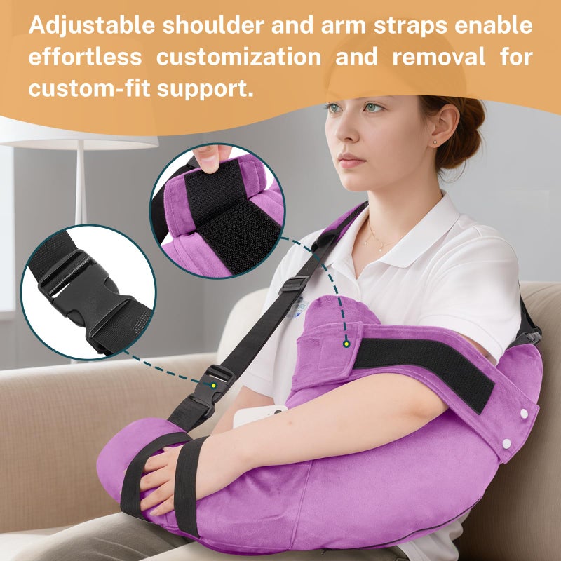 KUAZIDAR Shoulder Pillow Rotator Cuff Pillow - Arm Sling Side Sleeper Pillows for Adults, Post Shoulder Surgery Rotator Cuff Brace, Neck, Shoulder Pain, Post surgery gifts for women and men (Purple, Large) - Image 3