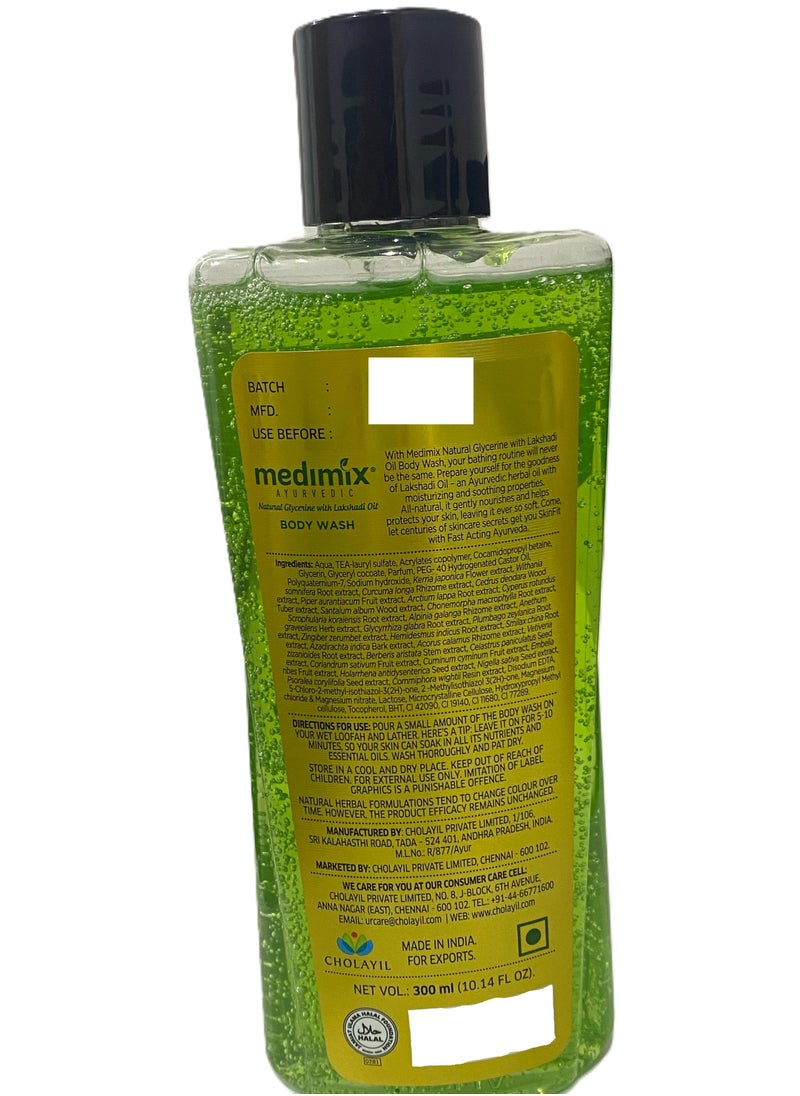 Medimix Natural Glycerine with Lakshadi Oil Bodywash 300ml  - Image 3