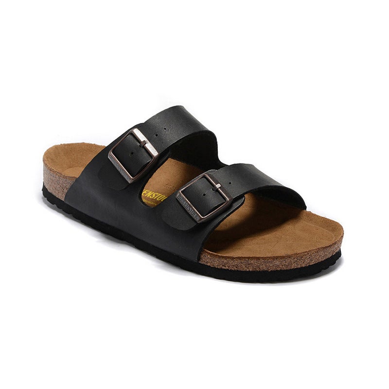 BIRKENSTOCK Unisex Double Buckle Cork Sole Open Toe Flat Slide Sandals for Beach and Casual Wear - Image 5