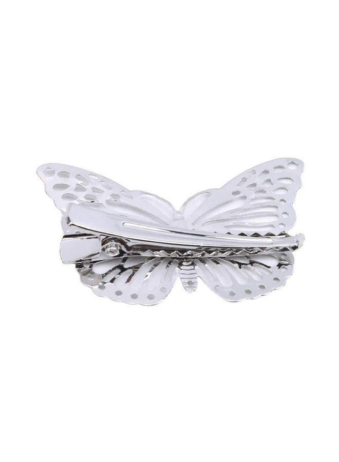 El Regalo 2 Pcs Barrette Hollow Out Golden Butterfly Metal Hair Clips For Girls & Women (Set Of 2) (1 Silver + 1 Golden) - Image 4