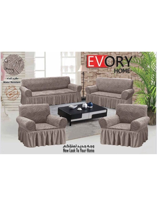 EVORY HOME Waterproof Sofa Slipcover Set, 4 Pieces Elastic Sofa Cover, 2 Pieces Chair Slipcovers and 2 Pieces Sofa Slipcovers, Set Fits All Sizes Chairs and Sofas  - Image 1