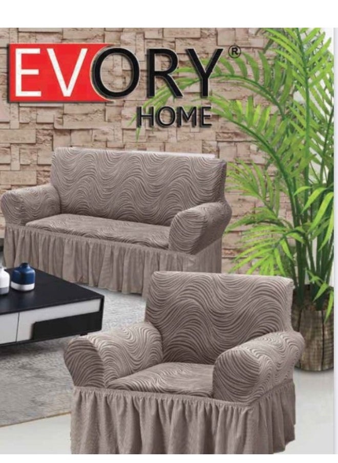 EVORY HOME Waterproof Sofa Slipcover Set, 4 Pieces Elastic Sofa Cover, 2 Pieces Chair Slipcovers and 2 Pieces Sofa Slipcovers, Set Fits All Sizes Chairs and Sofas  - Image 3