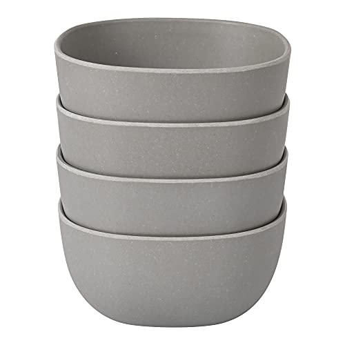 Earthism Eco-Friendly Bamboo Fibre Curry Bowls Square 9 cm- Pack of 4, Dark Grey - Image 4