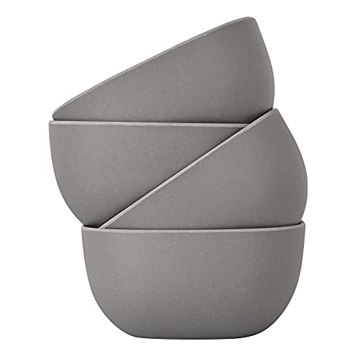 Earthism Eco-Friendly Bamboo Fibre Curry Bowls Square 9 cm- Pack of 4, Dark Grey - Image 2