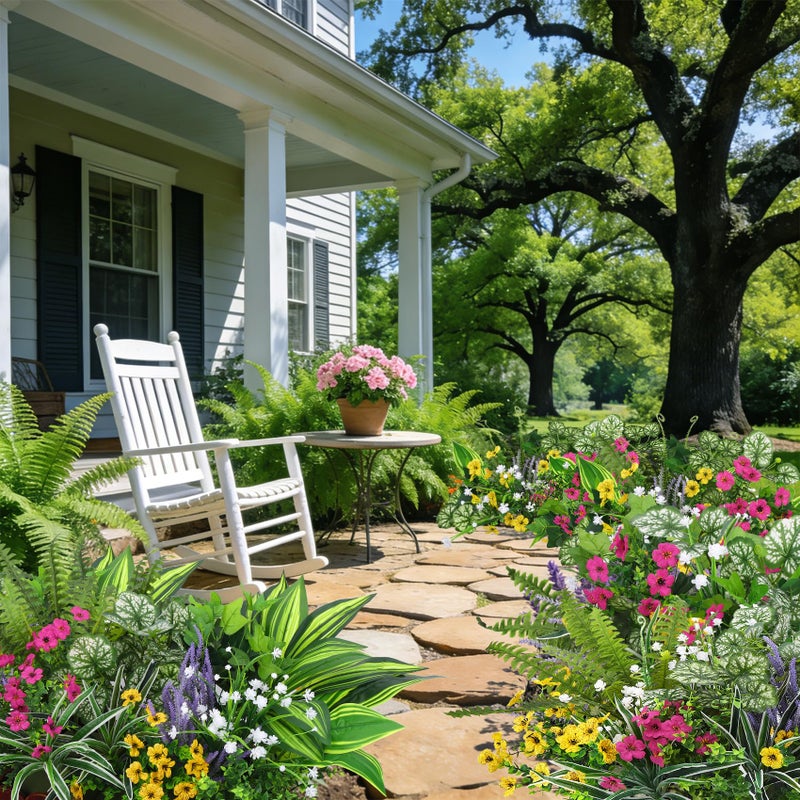 Roberly 20 Pcs Artificial Plants Outdoor, Fake Plants UV Resistant Greenery Stems Plastic Leaves Faux Flowers Bushes for Spring Summer Table Patio Front Porch Garden Indoor Outdoor Home Decor - Image 3