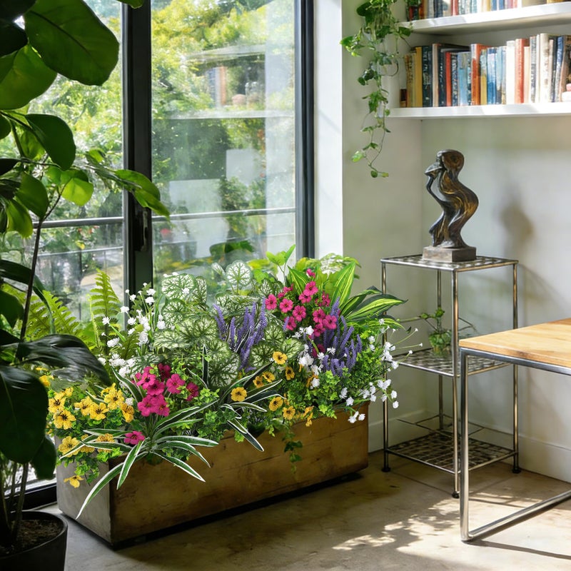 Roberly 20 Pcs Artificial Plants Outdoor, Fake Plants UV Resistant Greenery Stems Plastic Leaves Faux Flowers Bushes for Spring Summer Table Patio Front Porch Garden Indoor Outdoor Home Decor - Image 4