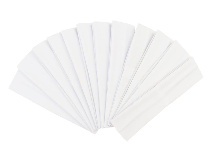 LSLFQYQSK White Headbands - White Yoga Headbands Hairbands Exercise Bands Soft and Stretchy Elastic Solid Color - Image 1