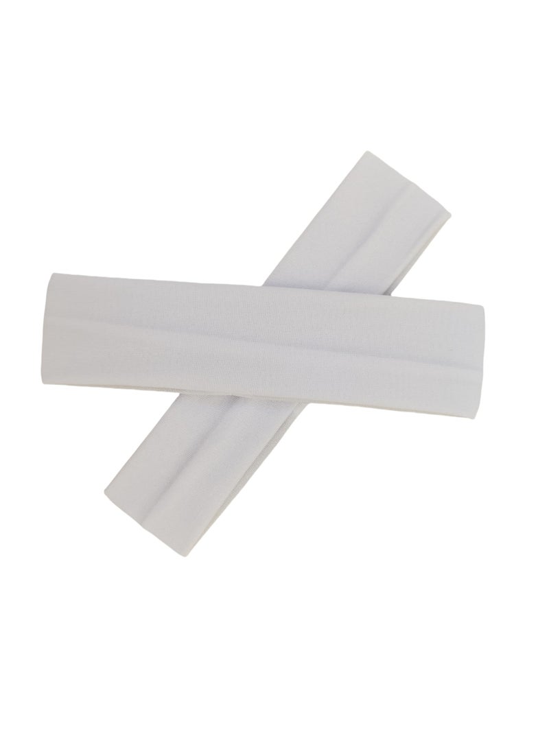 LSLFQYQSK White Headbands - White Yoga Headbands Hairbands Exercise Bands Soft and Stretchy Elastic Solid Color - Image 4