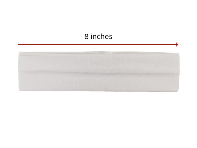 LSLFQYQSK White Headbands - White Yoga Headbands Hairbands Exercise Bands Soft and Stretchy Elastic Solid Color - Image 2