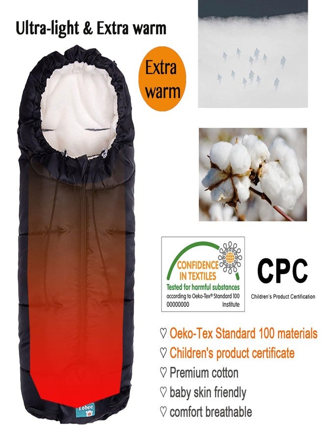 Yobee Weatherproof Toddler Footmuff Universal Sleeping Bag for Stroller, Comfortable Warm Temperature Adjustable Safe Bunting Bag, Waterproof Blanket Fit All Stroller - Image 5