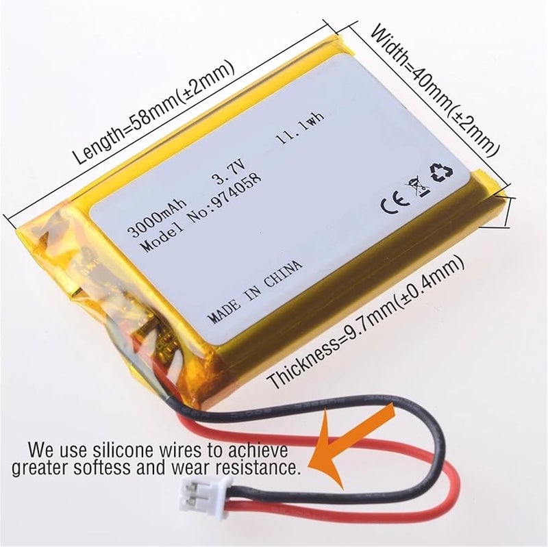 974058 1 5 2p 3 7V 3000mAh بطارية قابلة لإعادة الشحن - Image 4
