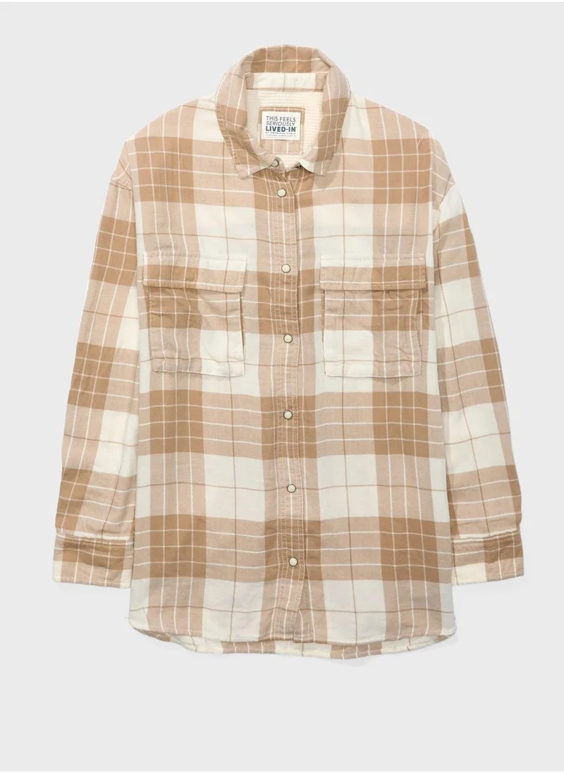 American Eagle Checked Button Down Shirt