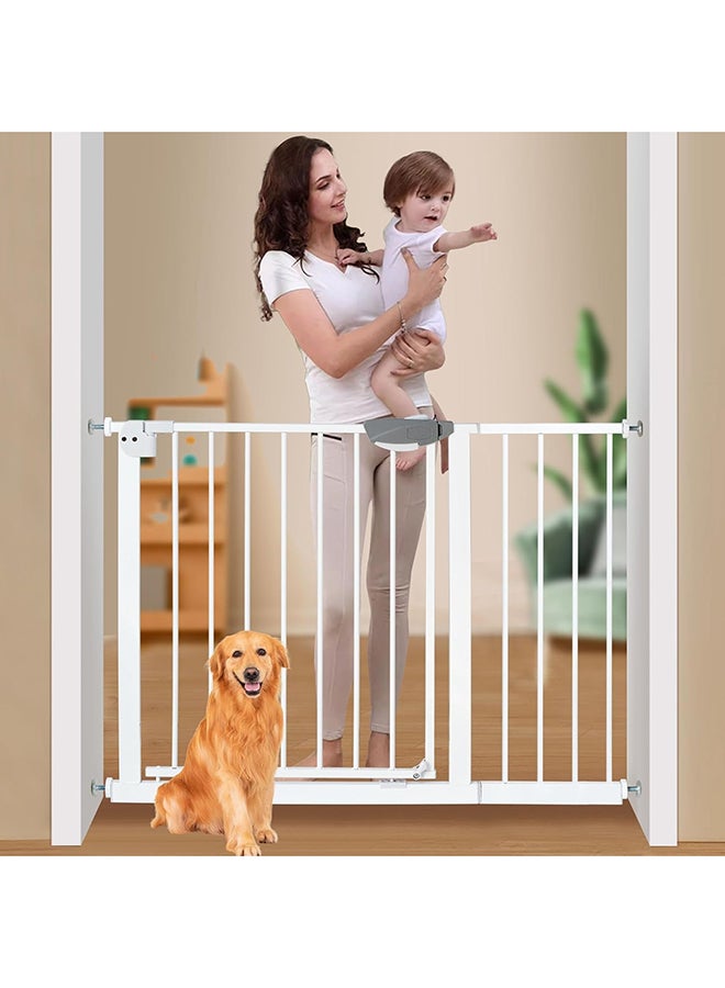 UREVO Auto Close Safety Baby Gate With 30 CM Extension Kit Maximum, Suitable For 114 CM (Safety Railing + 30CM Extension Kit) - Image 1