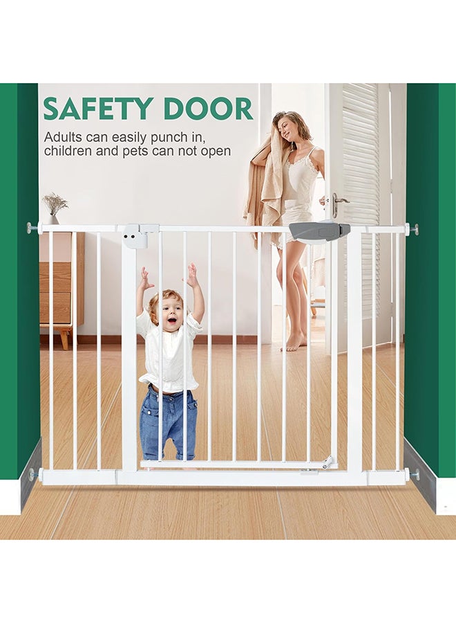 UREVO Auto Close Safety Baby Gate With 30 CM Extension Kit Maximum, Suitable For 114 CM (Safety Railing + 30CM Extension Kit) - Image 4