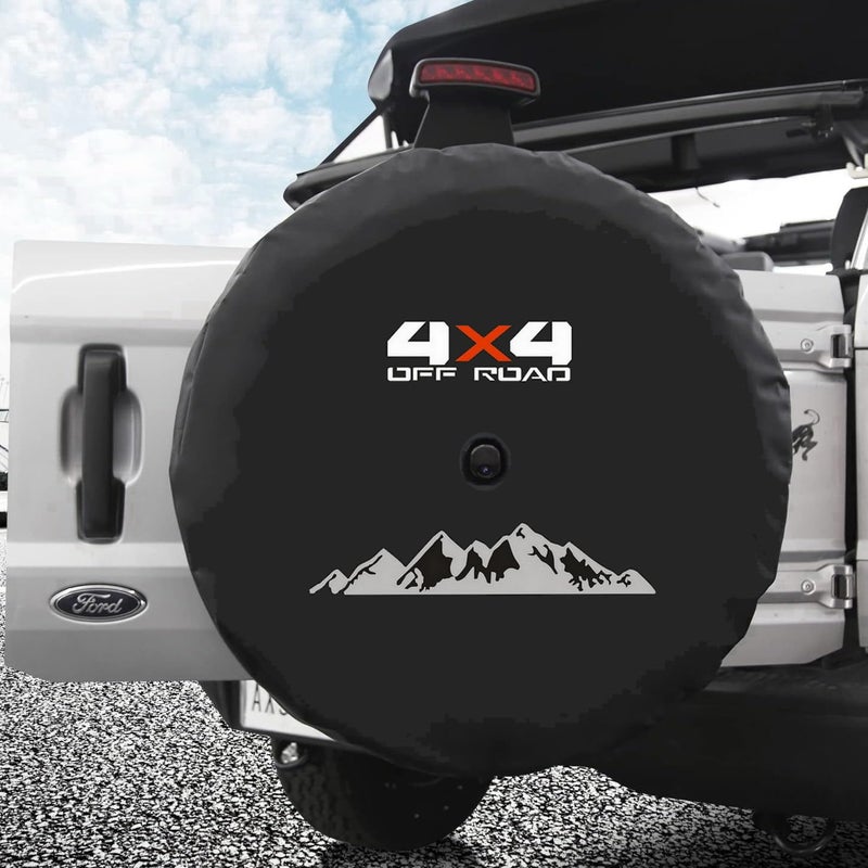 Tribones for Ford Bronco Spare Tire Cover with Camera Hole Jeep Spare Tire Cover with Camera Hole Back Wheel Cover with Backup Camera Hole Tire Cover Protector XXL Size 31570R17