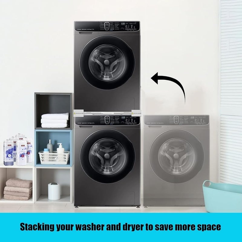 TRZX Universal Washer Dryer Stacking Kit, Pull Out Drying Rack, Adjustable 24-29" Stacking Kit with Ratchet Strap - Image 5
