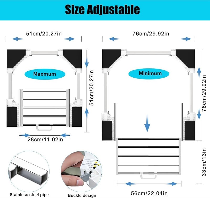 TRZX Universal Washer Dryer Stacking Kit, Pull Out Drying Rack, Adjustable 24-29" Stacking Kit with Ratchet Strap - Image 2