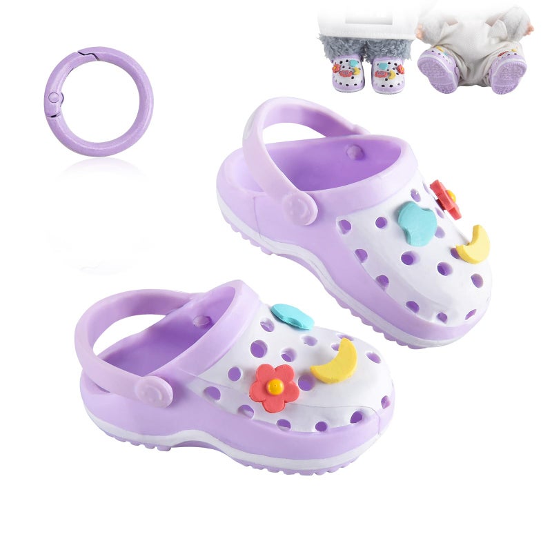 Ciunura Premium Doll Shoes for Lububu Cute Doll Shoes for 47in Dolls Ideal for Lububu OutfitsPurple Clog Shoes - Image 3