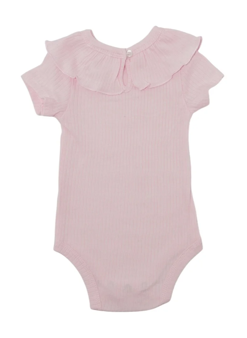 بمبىمىشى Bambimici Plain Baby Pink Short Sleeve Bodysuit