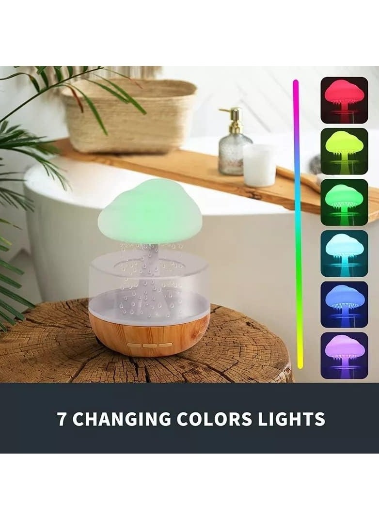 ELTRAZONE Raining Cloud Night Light Aromatherapy Essential Oil Diffuser Micro Humidifier Desk Fountain Bedside Sleeping Relaxing Mood Water Drop Sound - Image 4