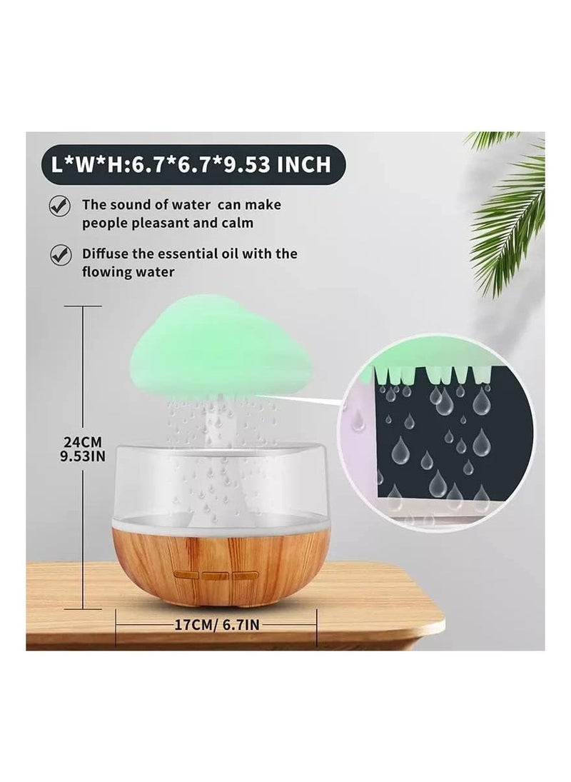 ELTRAZONE Raining Cloud Night Light Aromatherapy Essential Oil Diffuser Micro Humidifier Desk Fountain Bedside Sleeping Relaxing Mood Water Drop Sound - Image 2