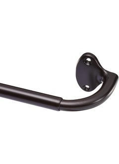 The Bros Extendable Room Darkening Blackout Curtain Rod with Curved Pole - 71 to 122cm, Bronze 