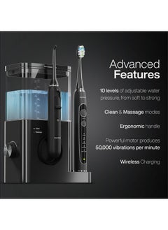 Aquasonic Aquasonic Home Dental Center PRO - Brushing & Flossing Made Easy - Brush & Floss - Power Toothbrush & Water Flosser - Whiter Teeth & Healthier Gums - Black Series Pro+Oral Irrigator  - Image 2
