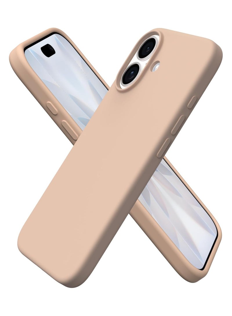 أكاليكس جراب سيليكون متوافق مع iPhone 17، جراب هاتف سيليكون سائل رفيع مع مصد مطاطي ناعم مقاوم للصدمات مكون من 3 طبقات مع بطانة من مادة TPU (رملي) - Image 1