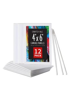 Canvases For Painting Blank Canvas Boards Triple Primed 100% Cotton Canvas Panels For Acrylic Oil & Watercolor Paint Bulk Art Panels Black/White Canvas 12 Pack 4X6 / 5X7